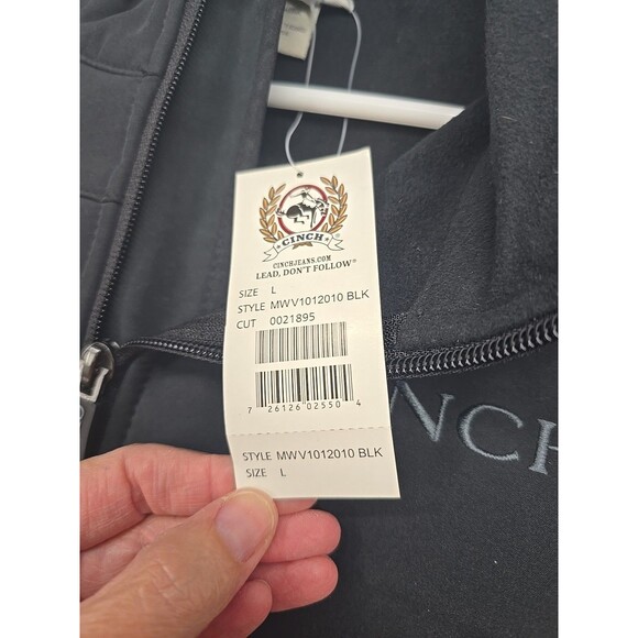 Cinch® Men's Black Solid Bonded Vest MWV1012010 SZ L  METALLIC REBEL LOGO - Picture 12 of 13